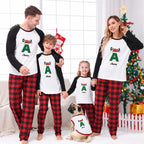 Personalized Monogram Green Plaid Family Christmas Pajamas