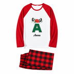 Personalized Monogram Green Plaid Family Christmas Pajamas
