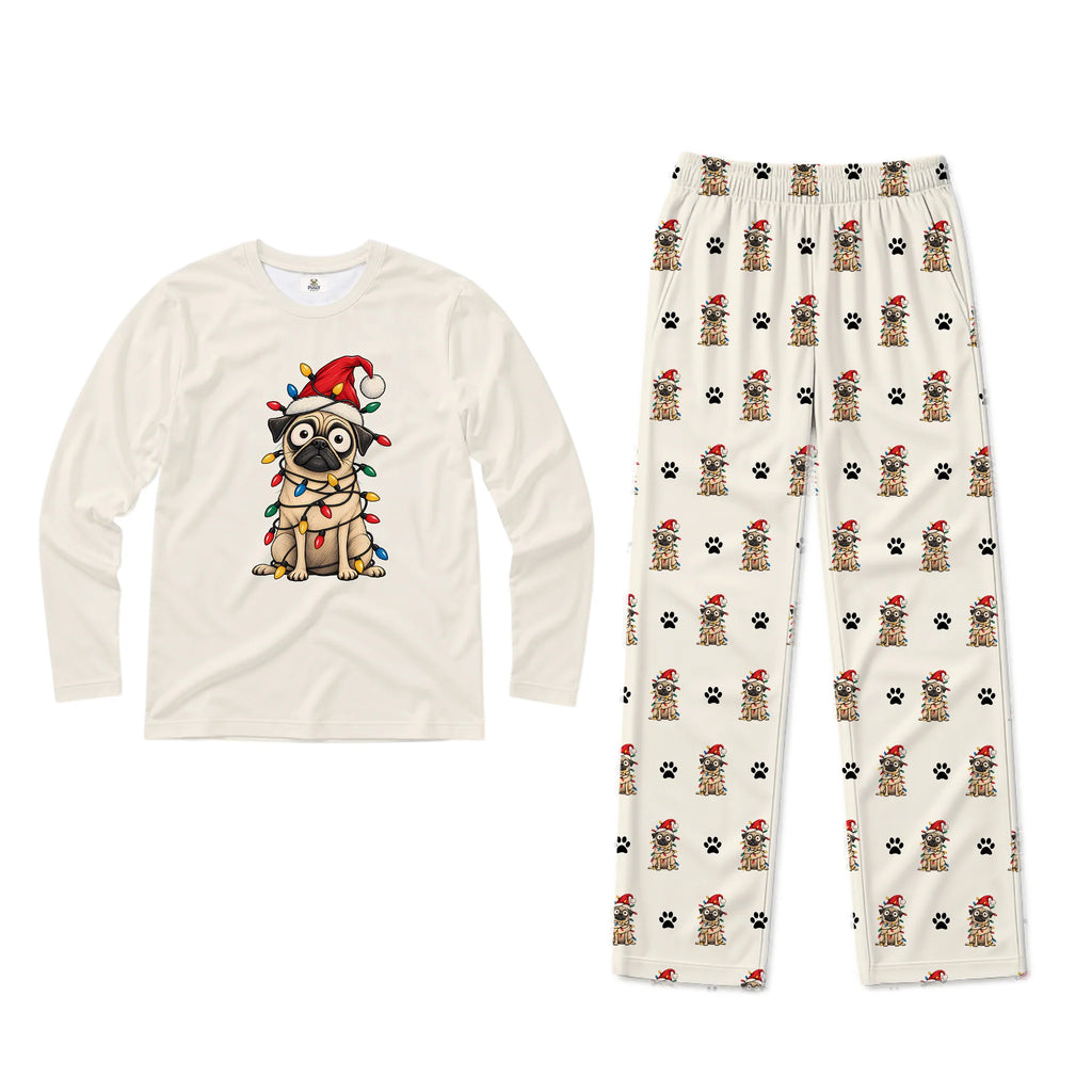 Festive Pug Christmas Family Matching Pajamas