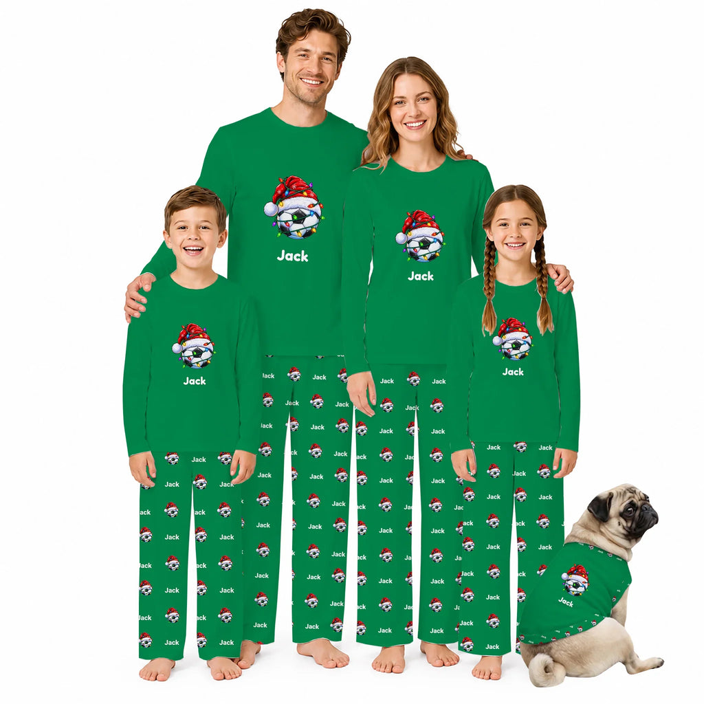 Personalized Soccer Christmas Matching Pajamas for Family
