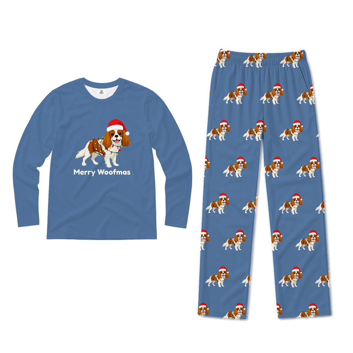 Merry Woofmas Cavalier King Charles Spaniel Family Matching Christmas Pajamas