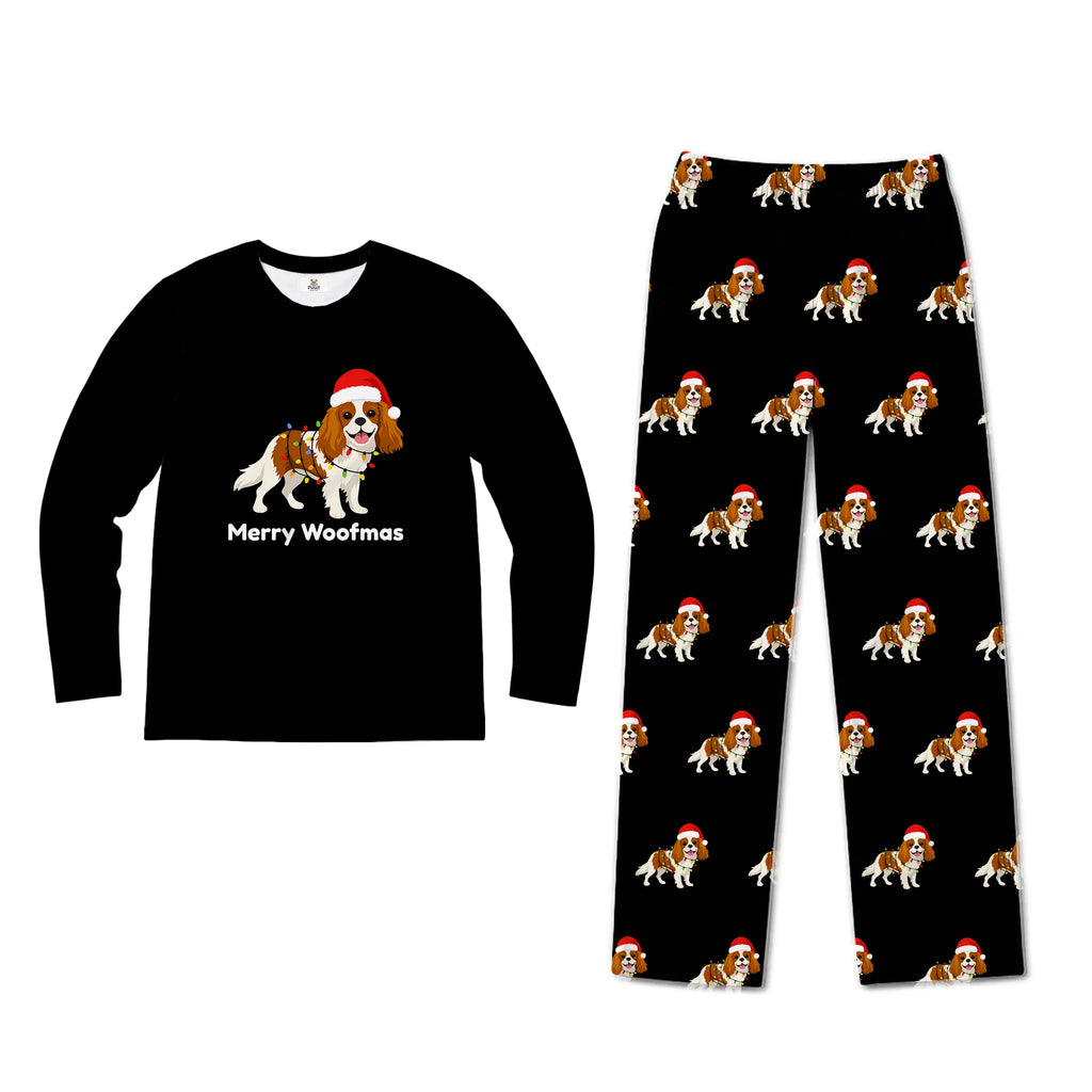 Merry Woofmas Cavalier King Charles Spaniel Family Matching Christmas Pajamas