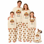 Personalized French Bulldog Thanksgiving Family Matching Pajamas