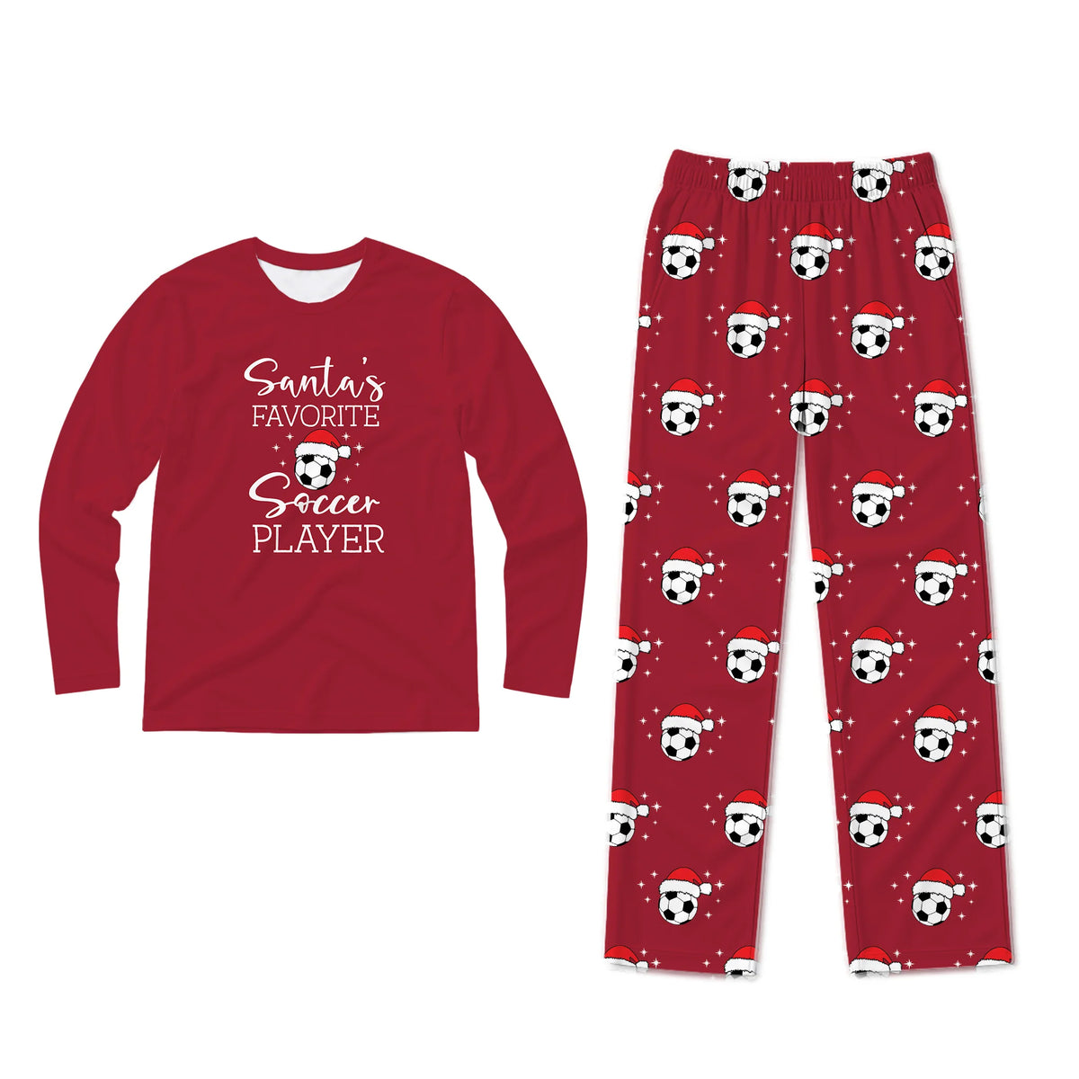 Santa’s Favorite Soccer Player Family Matching Christmas Pajamas