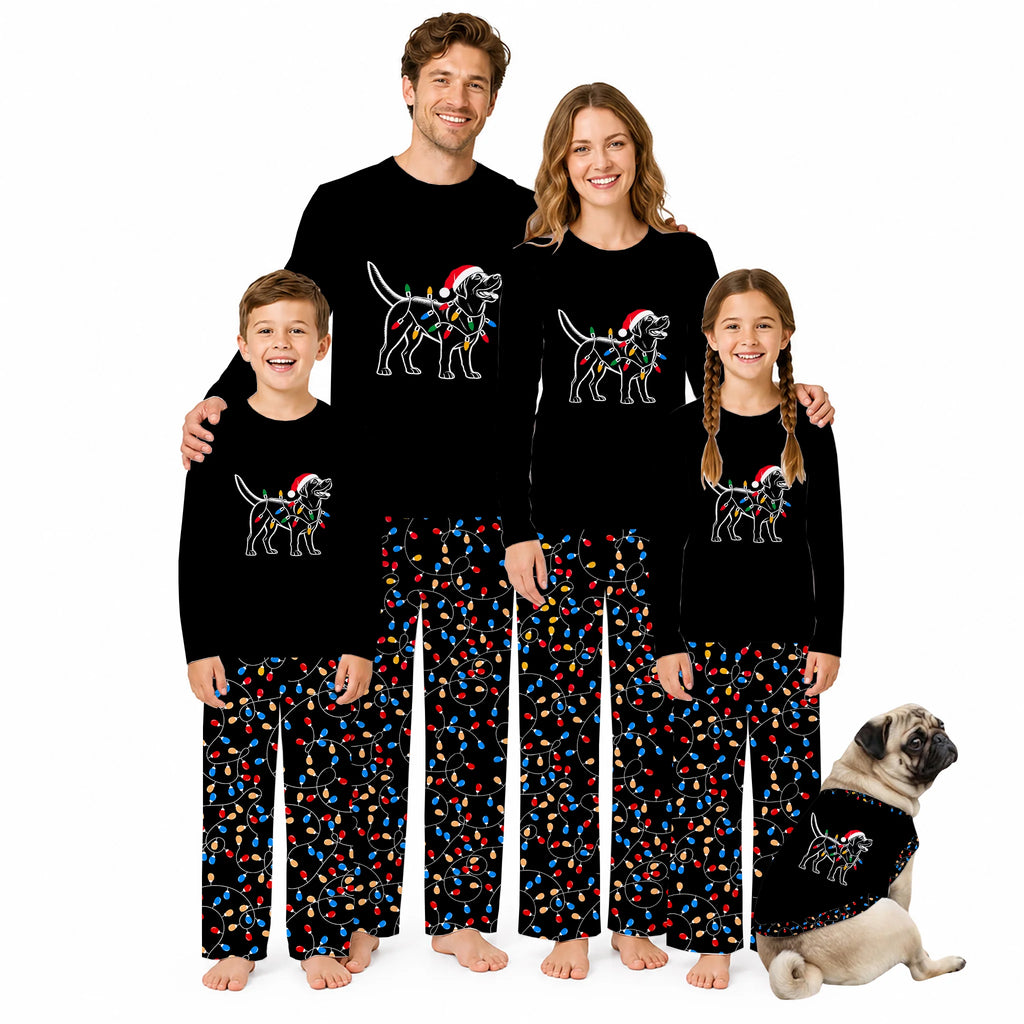 Christmas Lights Labrador Retriever Matching Family Pajamas