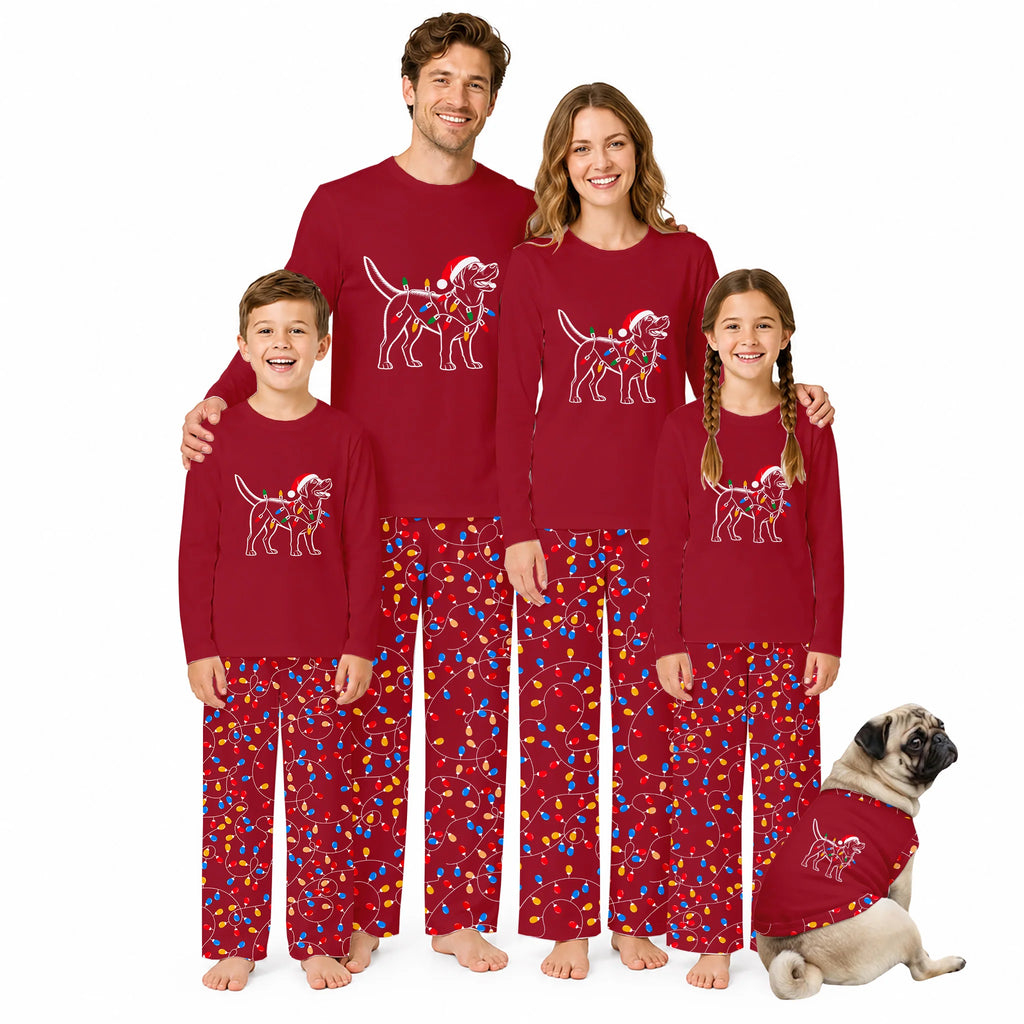 Christmas Lights Labrador Retriever Matching Family Pajamas