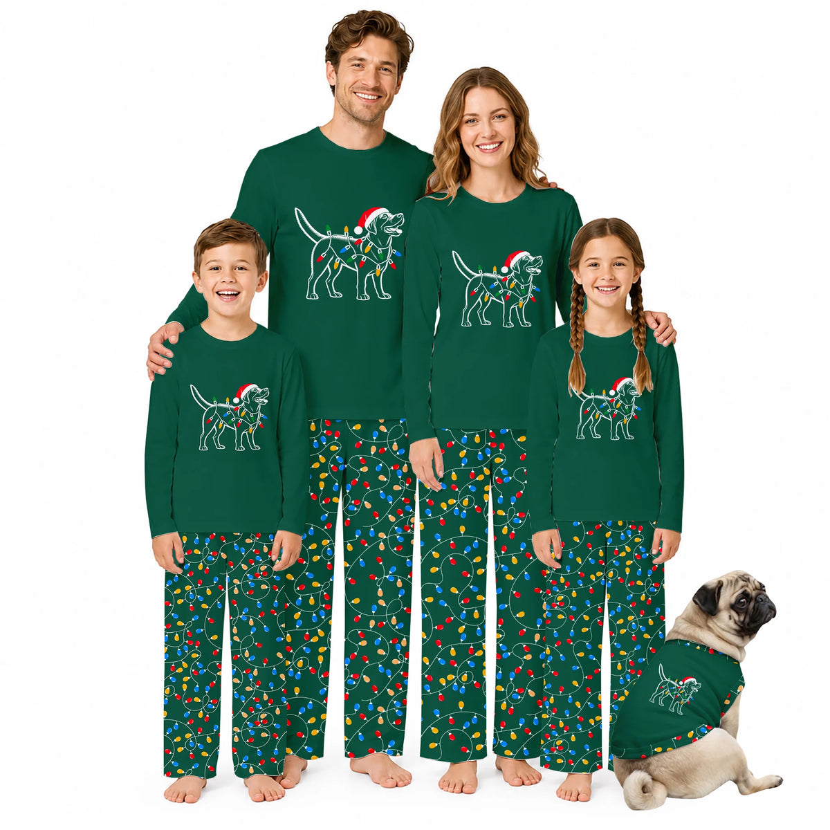 Christmas Lights Labrador Retriever Matching Family Pajamas