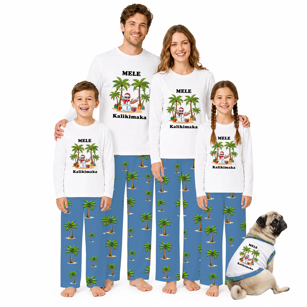 Mele Kalikimaka Tropical Christmas Family Matching Pajamas