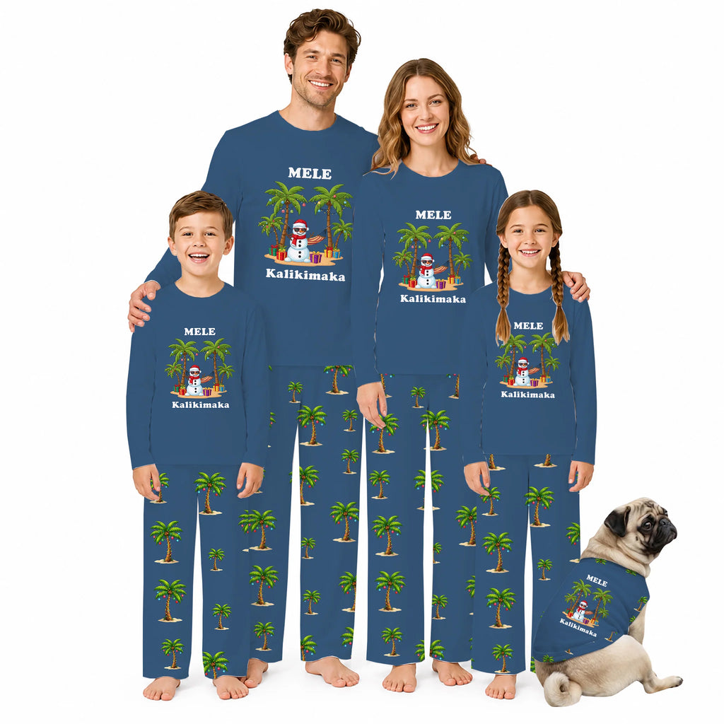 Mele Kalikimaka Tropical Christmas Family Matching Pajamas