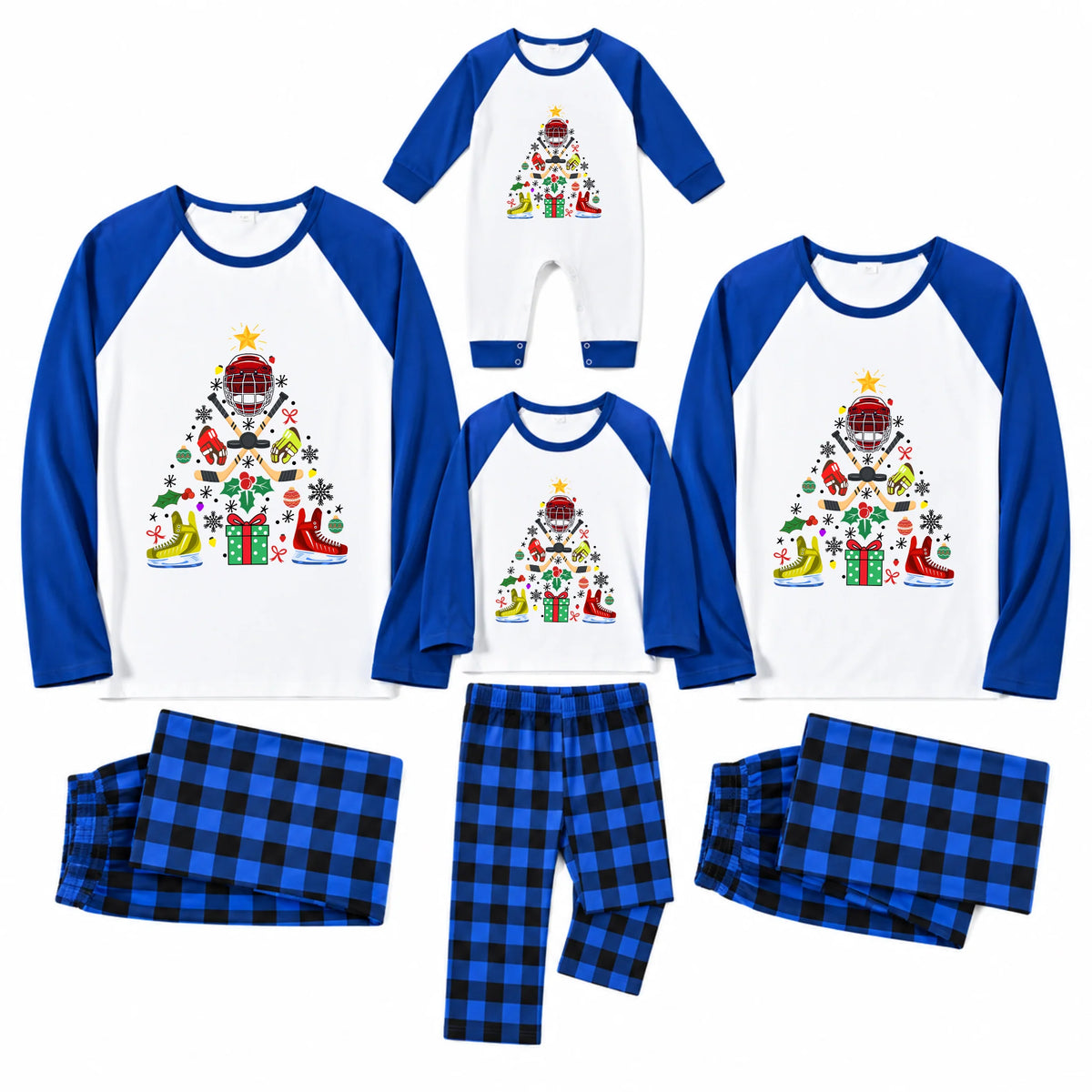 Hockey Family Matching Christmas Pajamas With Pockets