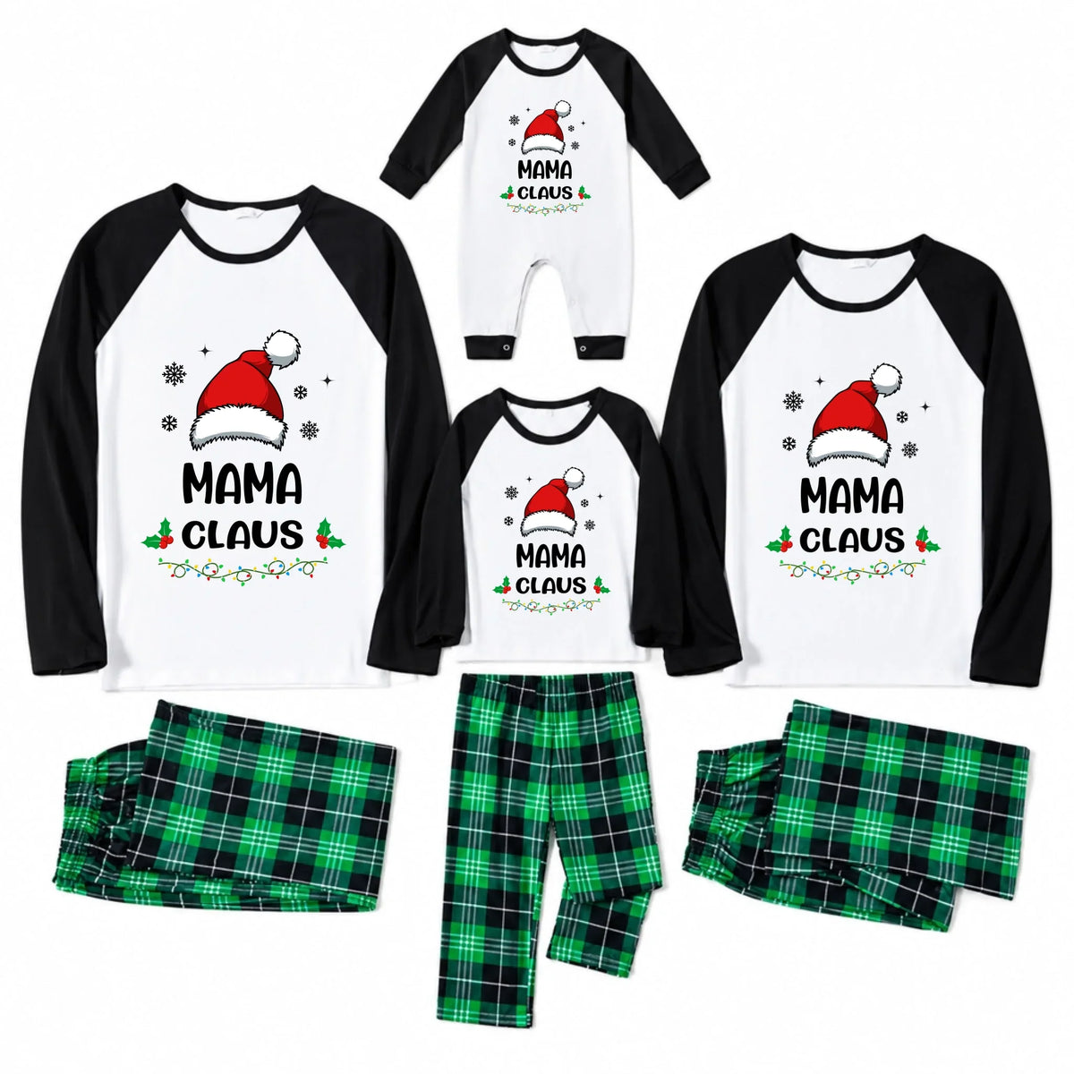 Custom Name Claus Buffalo Plaid Christmas Pajamas