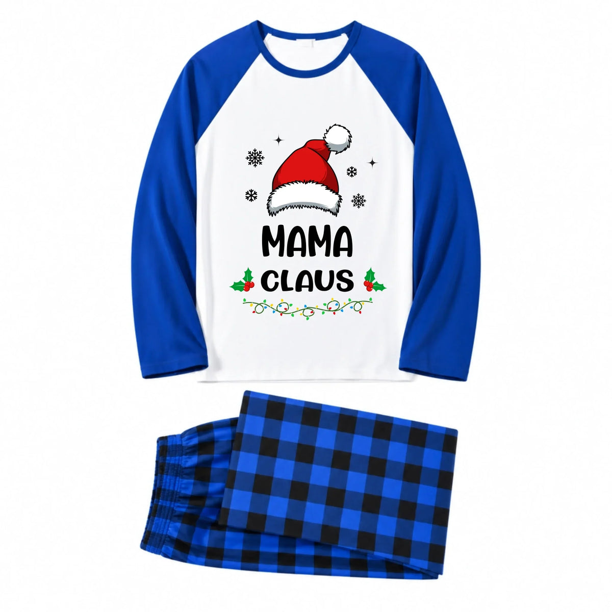 Custom Name Claus Buffalo Plaid Christmas Pajamas