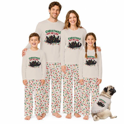 Christmas Got Me Like Black Cat Family Matching Pajamas
