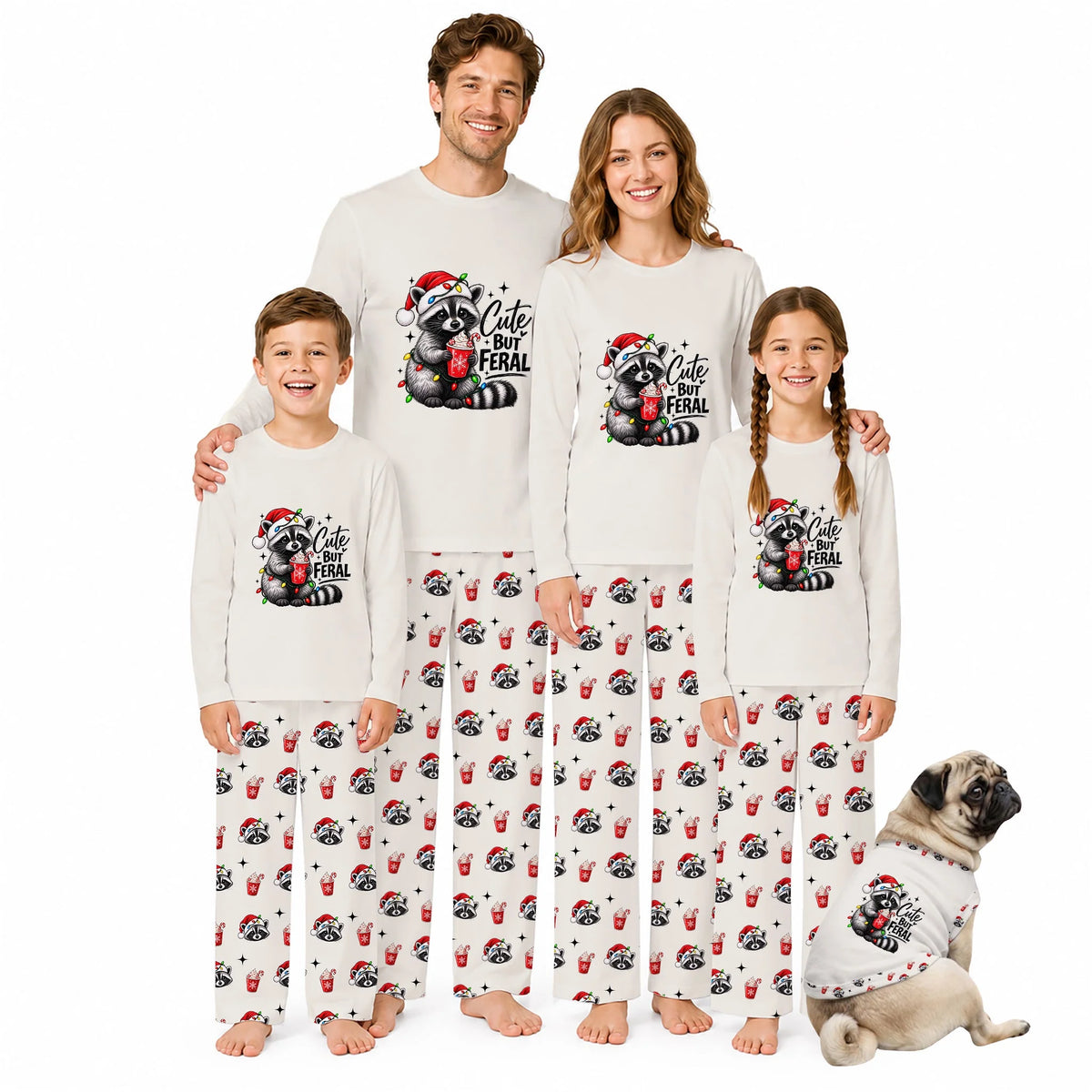 Funny Raccoon Christmas Family Matching Pajamas