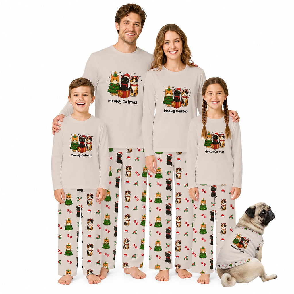 Meowy Catmas Family Matching Christmas Pajama Set