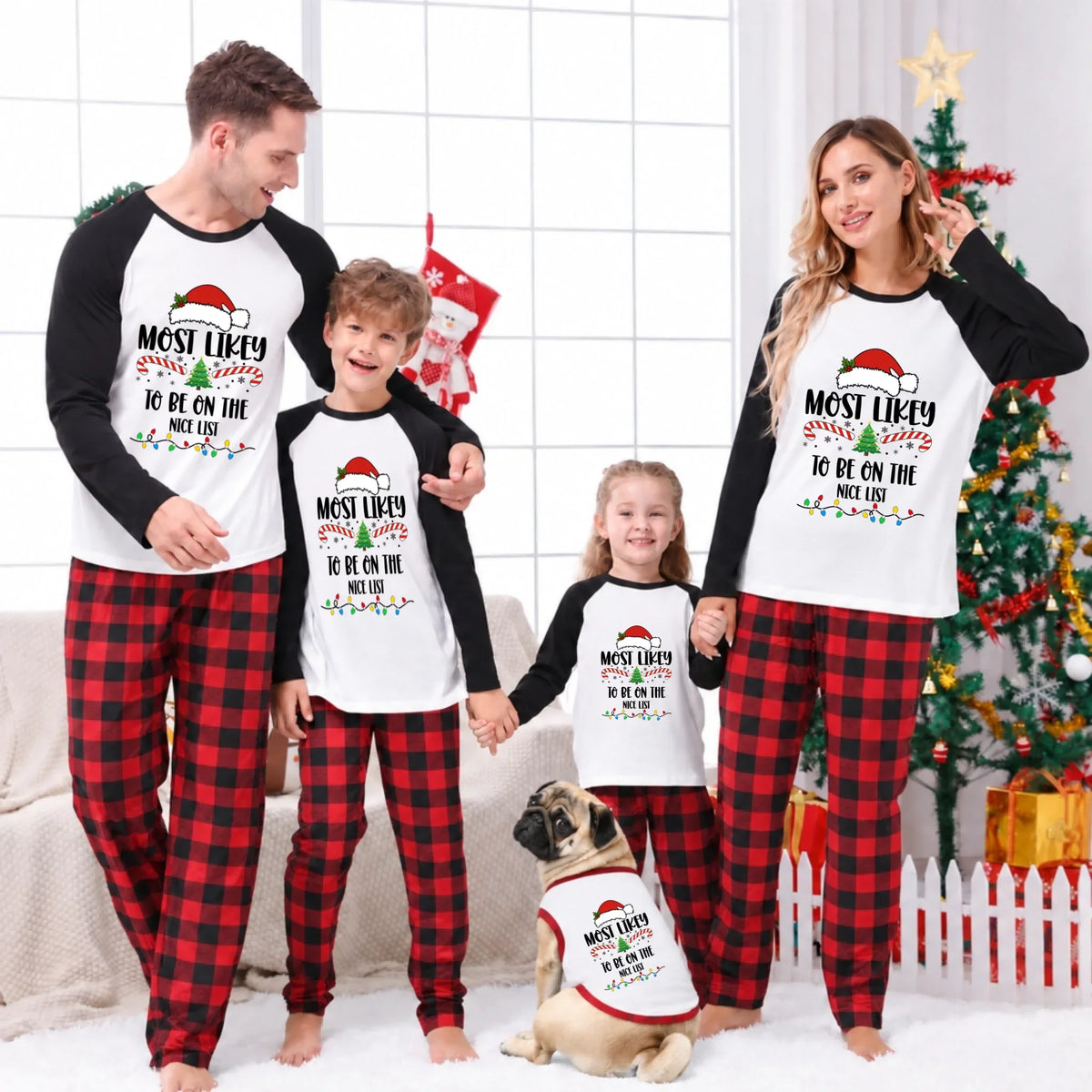 Most Likely To Christmas Plaid Family Matching Pajamas