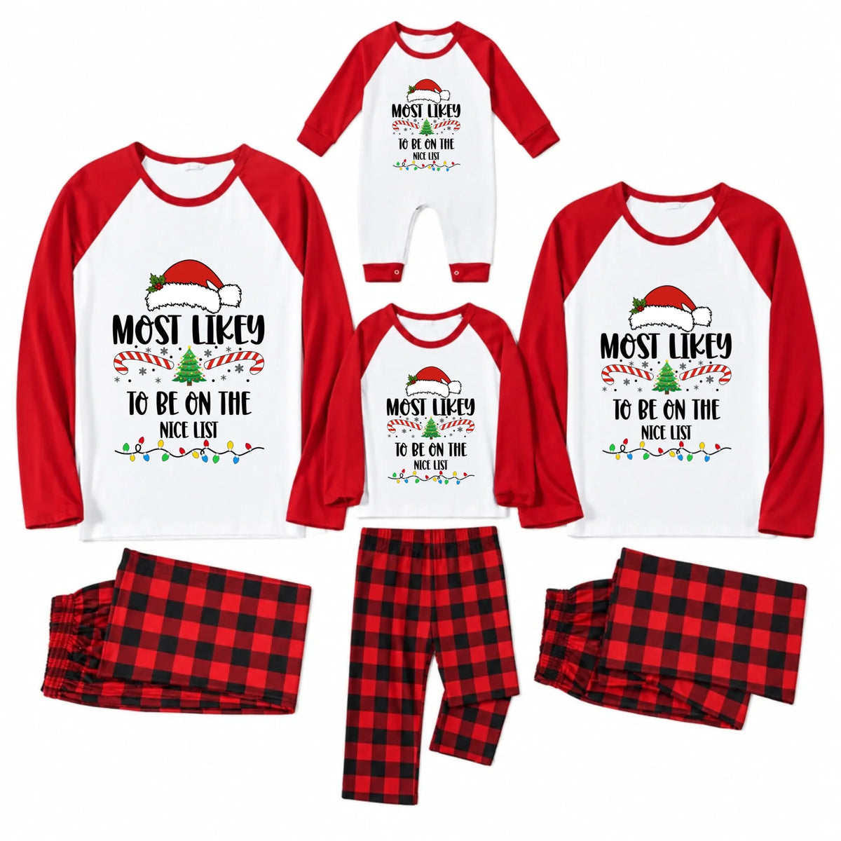 Most Likely To Christmas Plaid Family Matching Pajamas