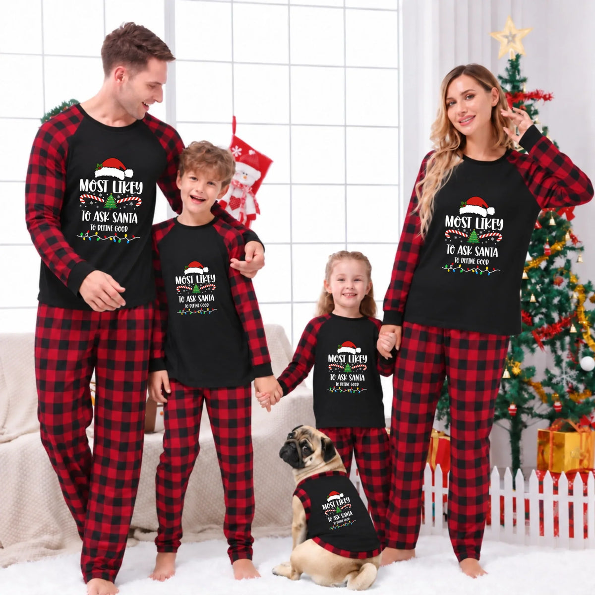 Most Likely To Christmas Plaid Family Matching Pajamas