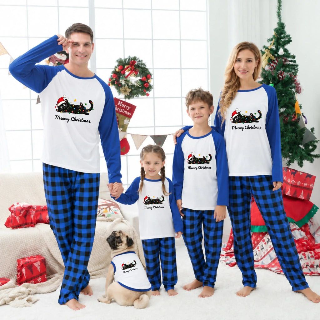 Personalized Black Cat Family Matching Christmas Pajamas Live Preview