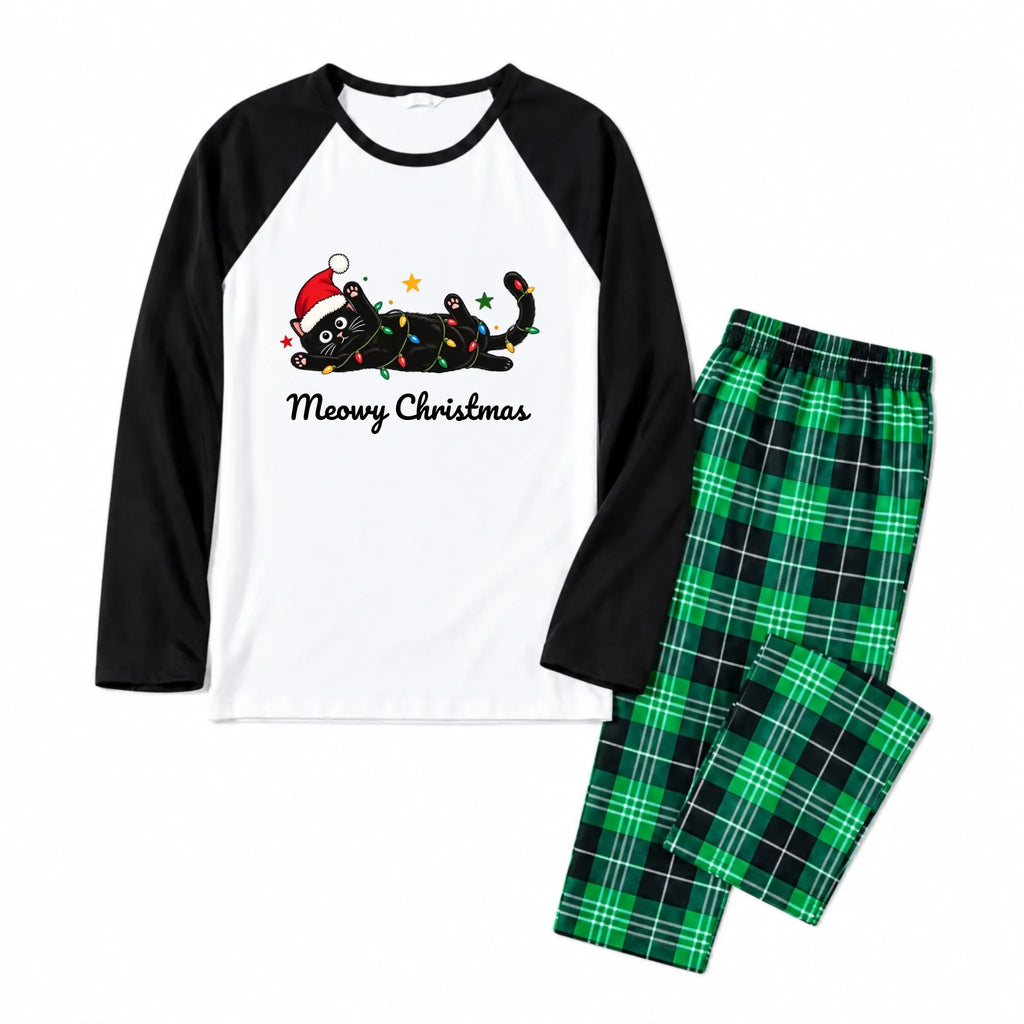 Personalized Black Cat Family Matching Christmas Pajamas Live Preview