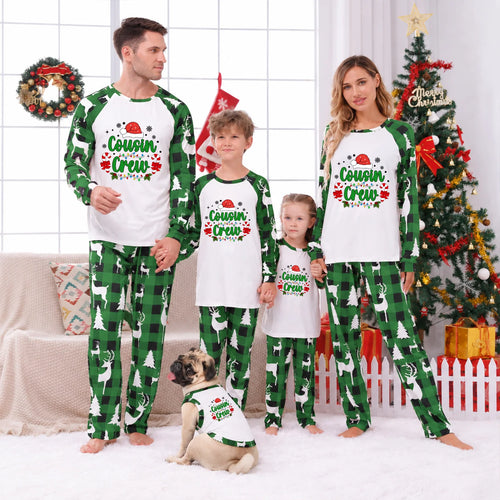 Christmas Cousin Crew Buffalo Plaid Matching Family Pajamas