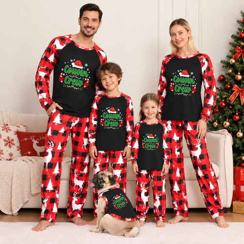 Christmas Cousin Crew Buffalo Plaid Matching Family Pajamas