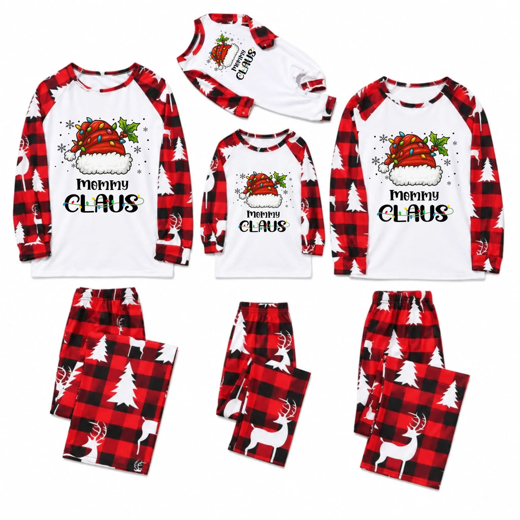 Personalized Claus Buffalo Plaid Family Christmas Pajamas