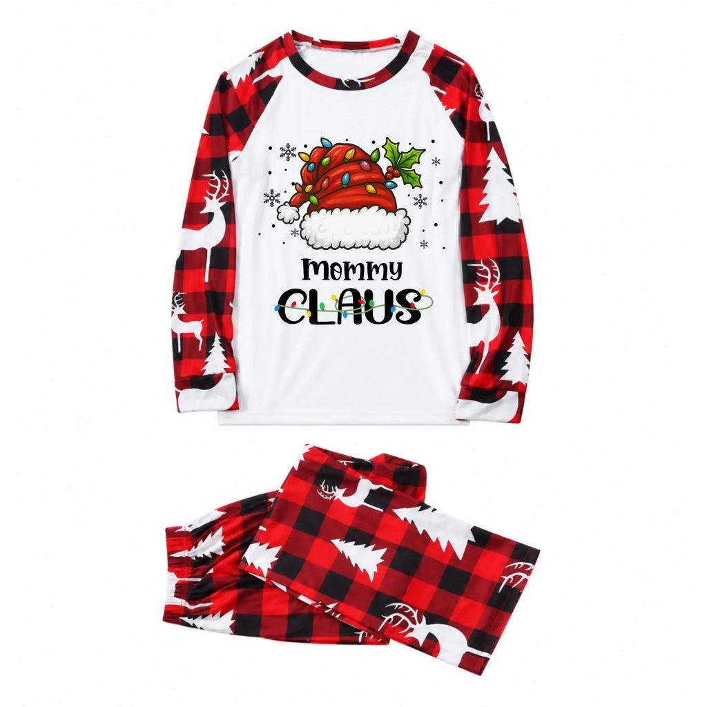 Personalized Claus Buffalo Plaid Family Christmas Pajamas