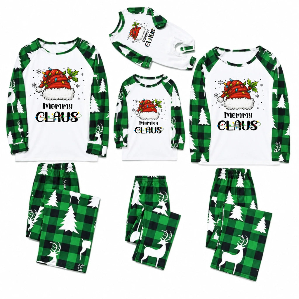 Personalized Claus Buffalo Plaid Family Christmas Pajamas