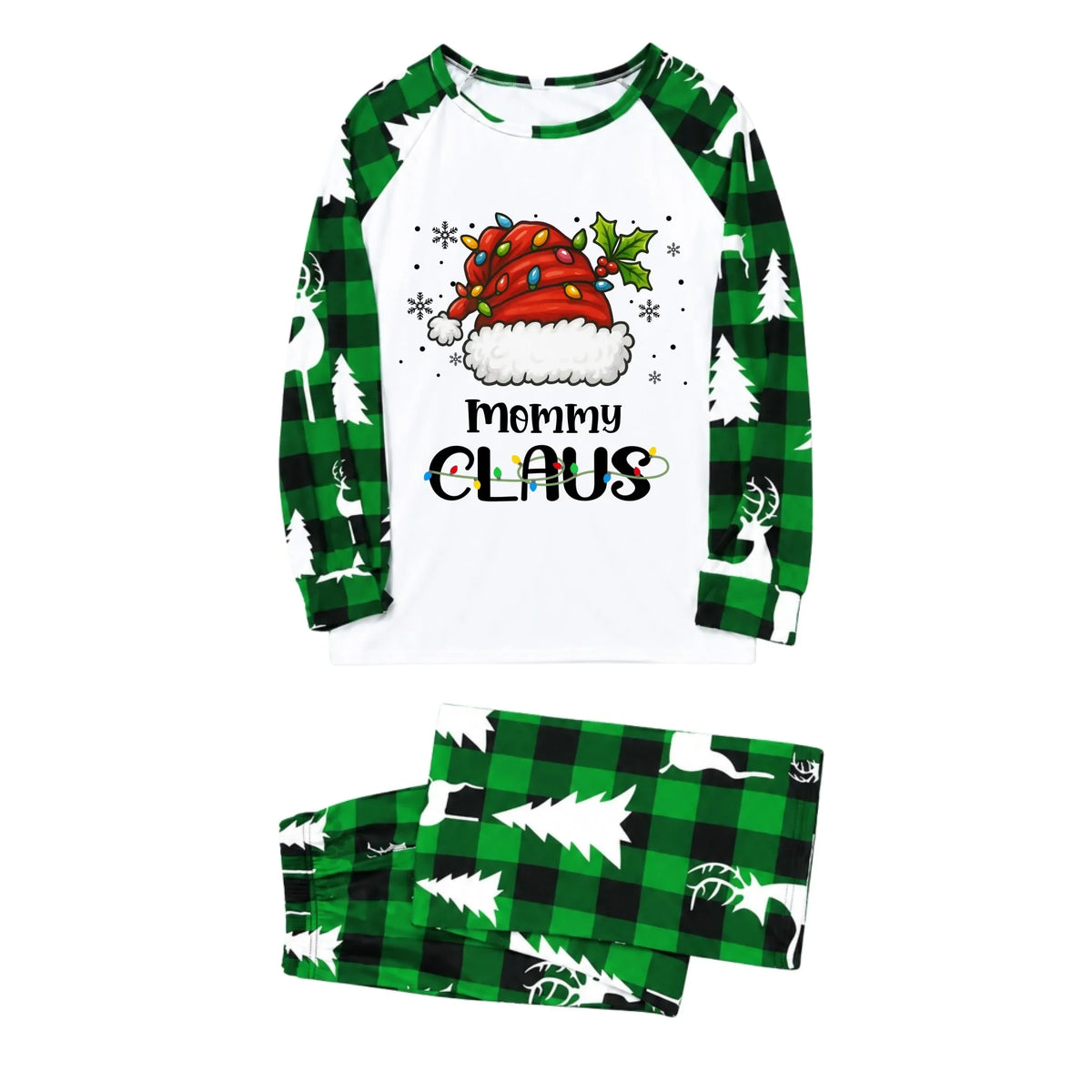Personalized Claus Buffalo Plaid Family Christmas Pajamas