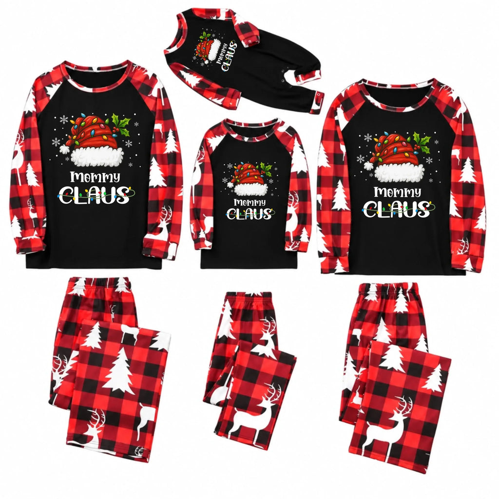 Personalized Claus Buffalo Plaid Family Christmas Pajamas