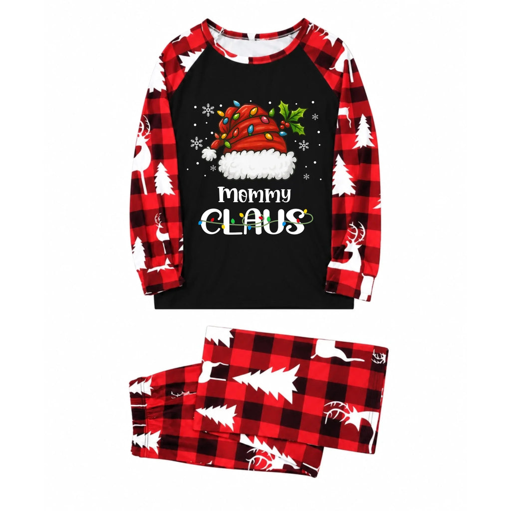 Personalized Claus Buffalo Plaid Family Christmas Pajamas