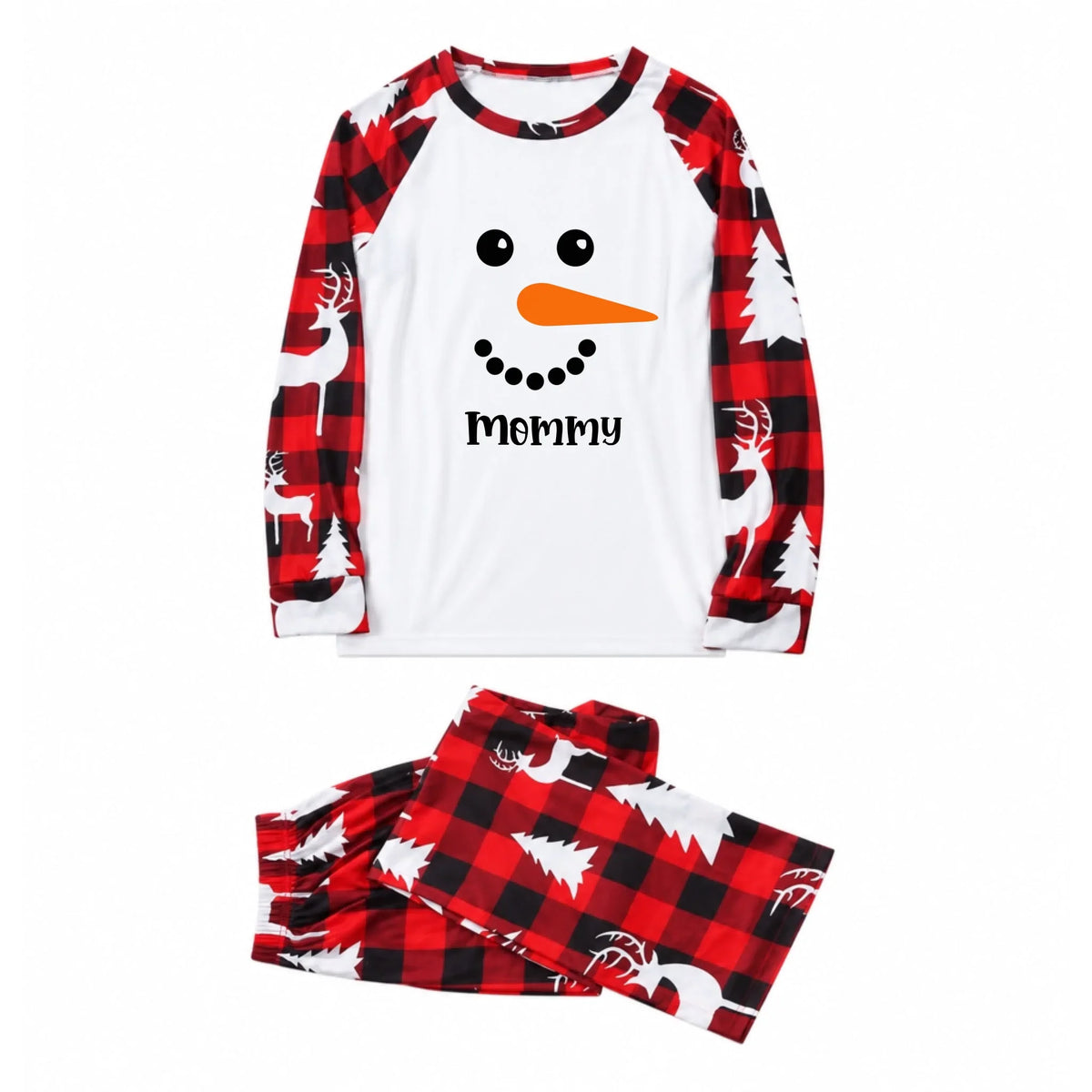 Custom Snowman Face Family Matching Christmas Pajamas Live Preview