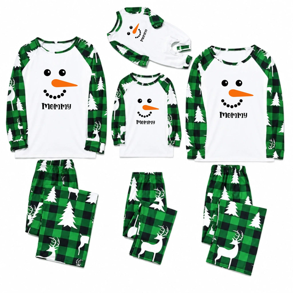 Custom Snowman Face Family Matching Christmas Pajamas Live Preview