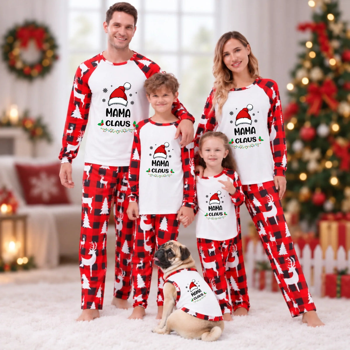 Custom Text Claus Family Matching Christmas Pajamas With Live Preview