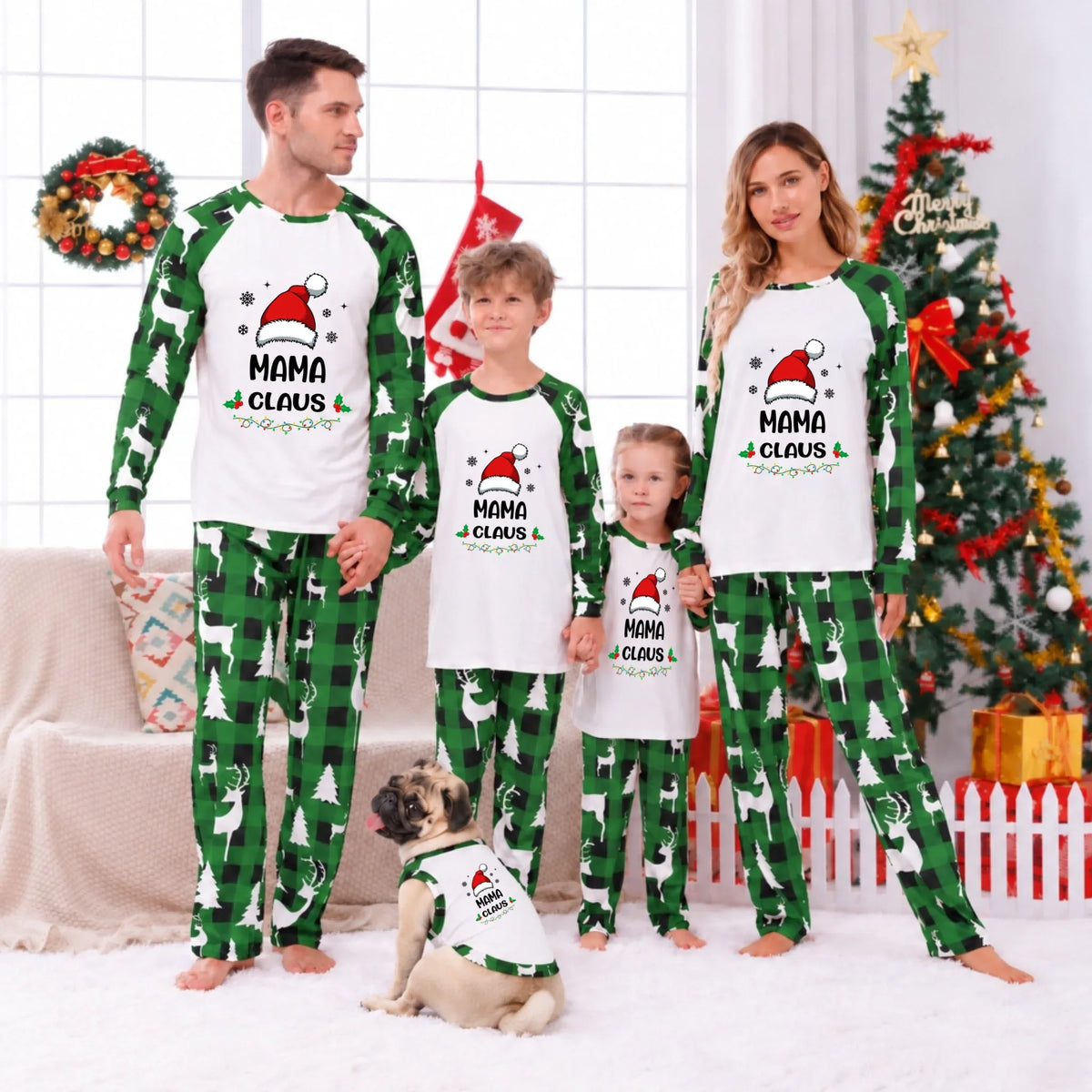 Custom Text Claus Family Matching Christmas Pajamas With Live Preview