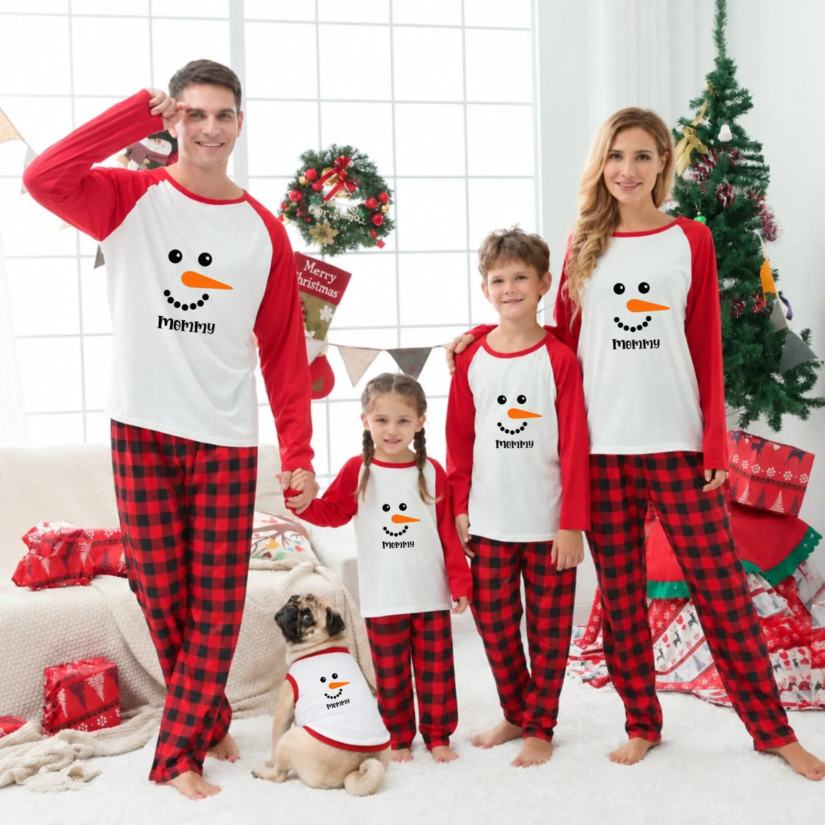 Personalized Snowman Family Matching Christmas Pajamas Live Preview