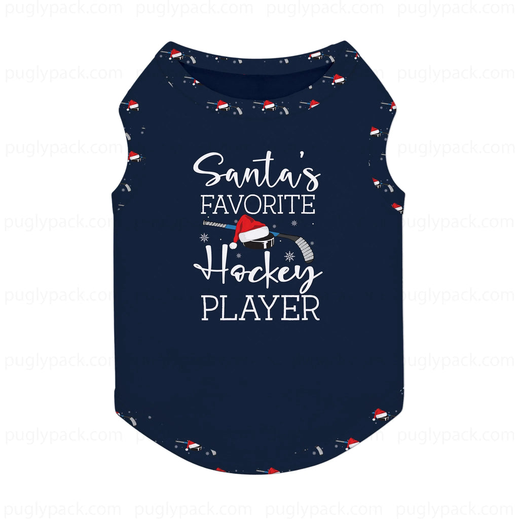 Santa's Favorite Hockey Player Matching Family Christmas Pajamas