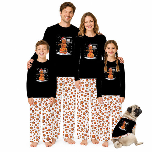 Basketball Snowman Family Matching Christmas Pajamas