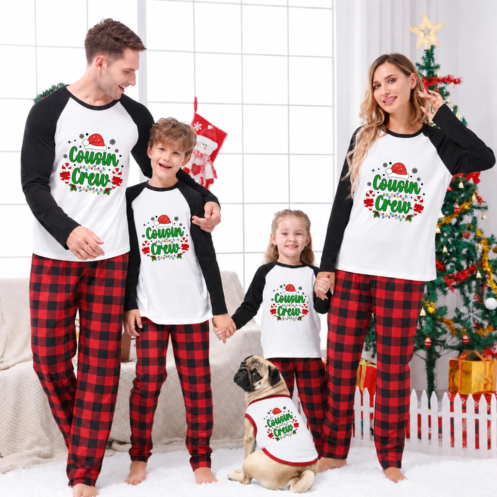 Cousin Crew Family Matching Christmas Pajamas With Pet