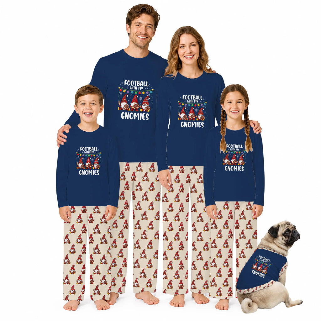 Football With My Gnomies Family Matching Christmas Pajamas