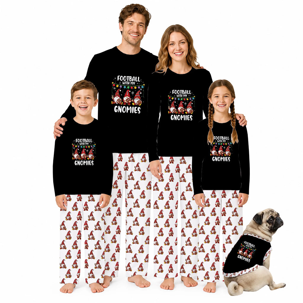 Football With My Gnomies Family Matching Christmas Pajamas