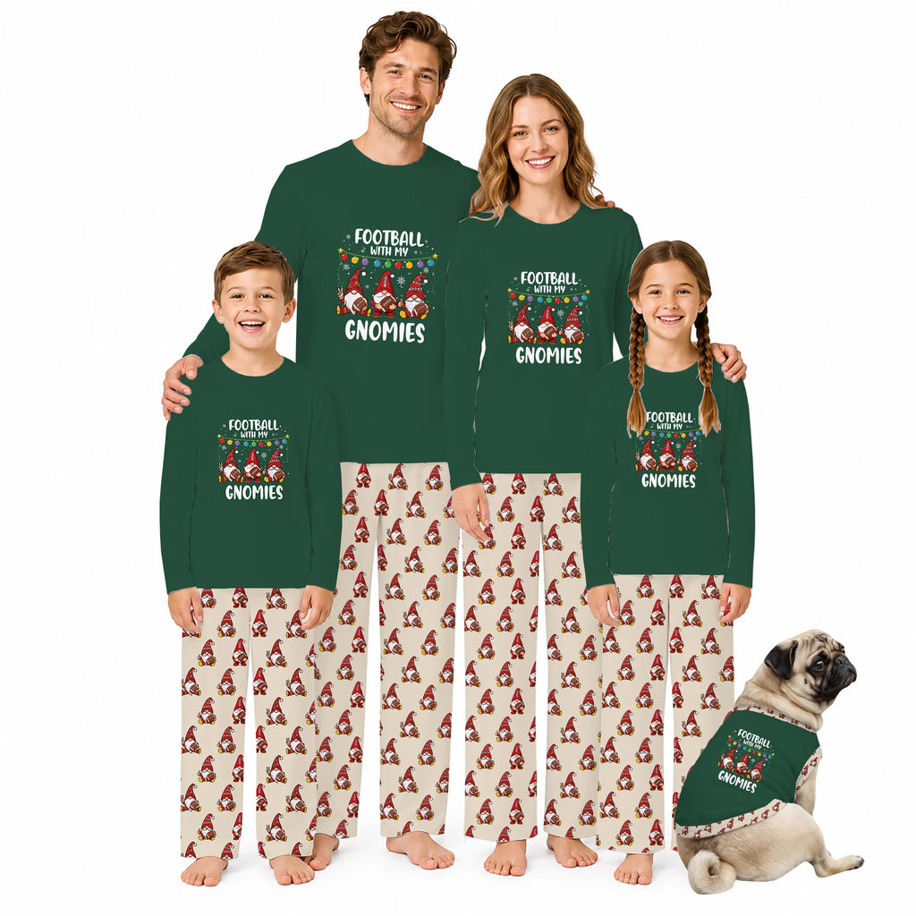 Football With My Gnomies Family Matching Christmas Pajamas