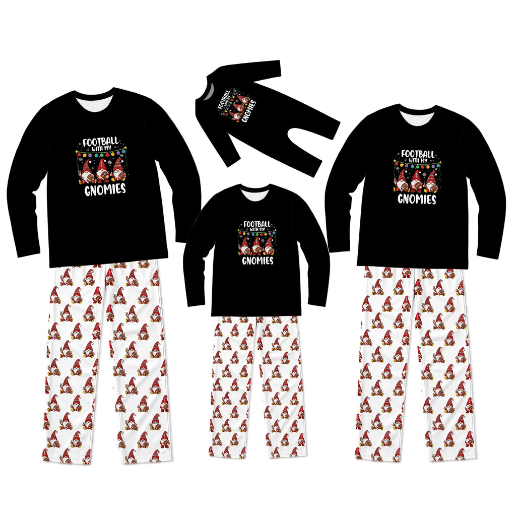 Football With My Gnomies Family Matching Christmas Pajamas