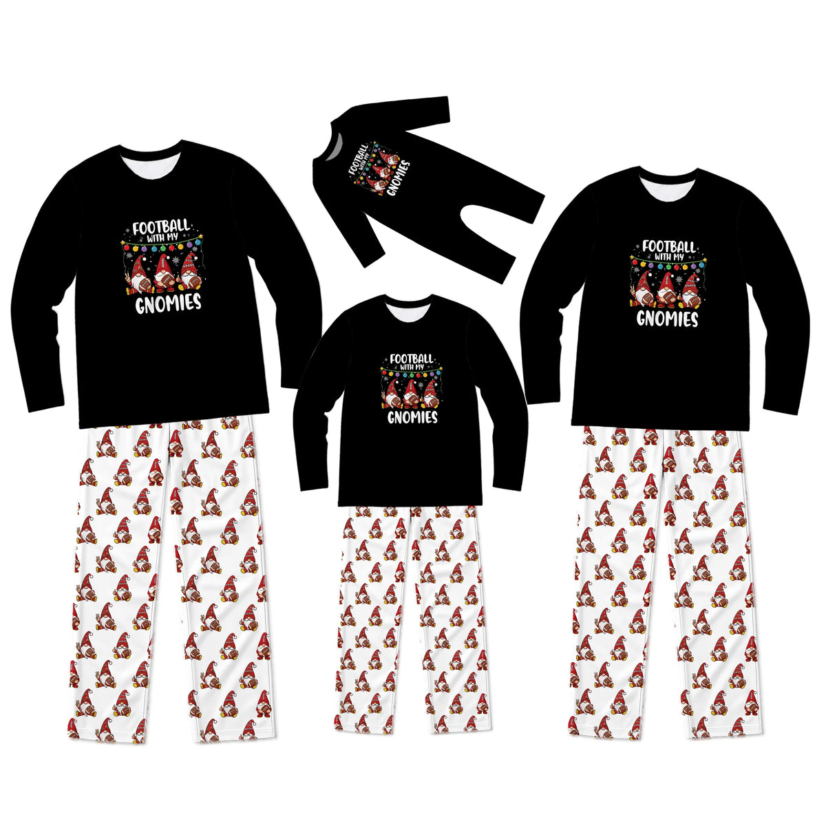 Football With My Gnomies Family Matching Christmas Pajamas