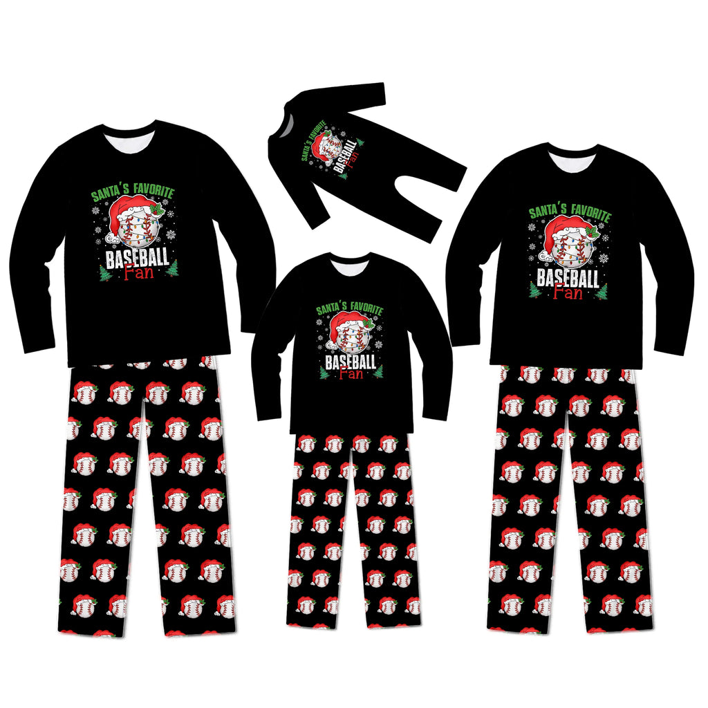 Santa’s Favorite Baseball Fan Family Matching Christmas Pajamas