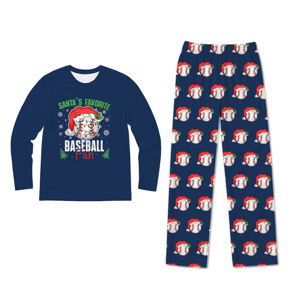 Santa’s Favorite Baseball Fan Family Matching Christmas Pajamas