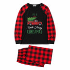 Personalized Family Name Red Truck Christmas Matching Pajamas