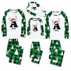 Personalized Reindeer Monogram Christmas Family Matching Pajamas