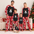 Personalized Reindeer Monogram Christmas Family Matching Pajamas